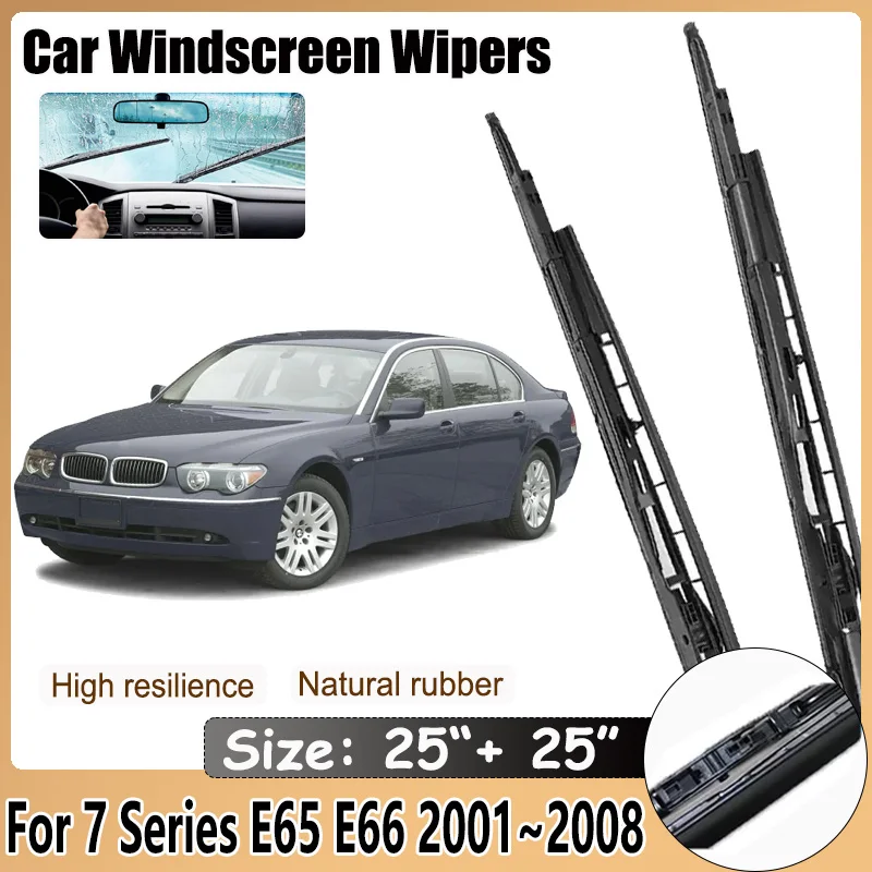 Car Accessories for BMW 7 Series E65 E66 2001 2002 2003 2004~2008 Windshield Wiper Hybrid Rubber Blades Window Cleaning Brushes