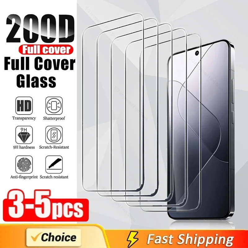 

3-5pcs Tempered Glass for Xiaomi Redmi Note10 Note 12 11 10 9 8 S 12T Pro Screen Protector for Poco X6 X5 X4 X3 F5 F4 F3 Pro GT