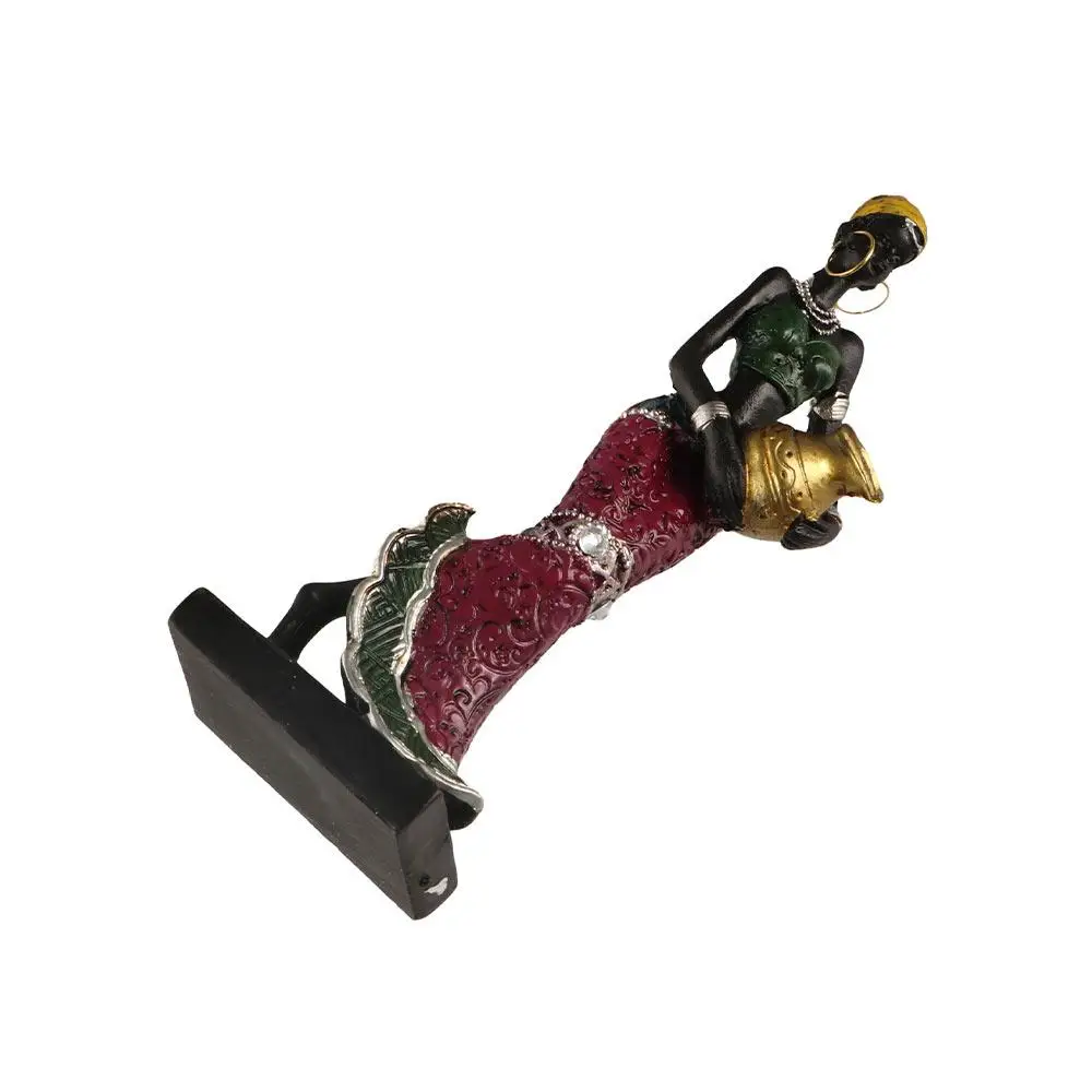 Vintage Art Design Easy to Use Cabinet Decor Ethnic Customs Desktop Ornament Resin Crafts Tribal Lady Figurines African Statue