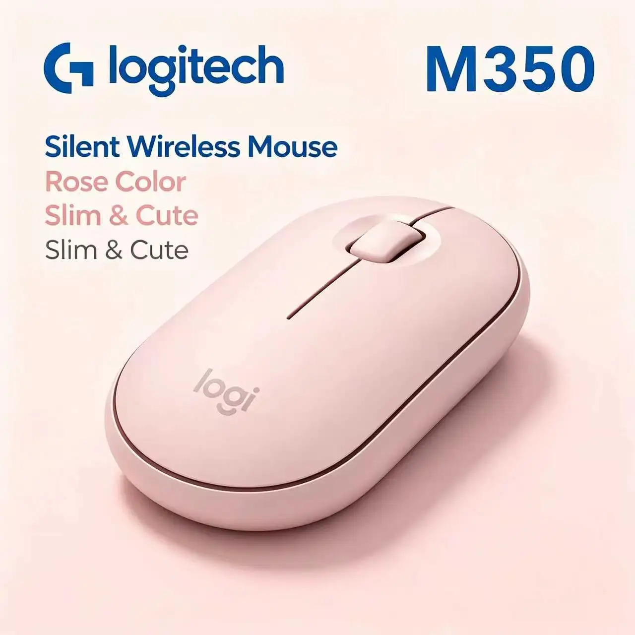 Logitech Pebble M350 Slim Wireless Mouse Bluetooth USB Receiver Storage Silent Mouse For Mac iPad