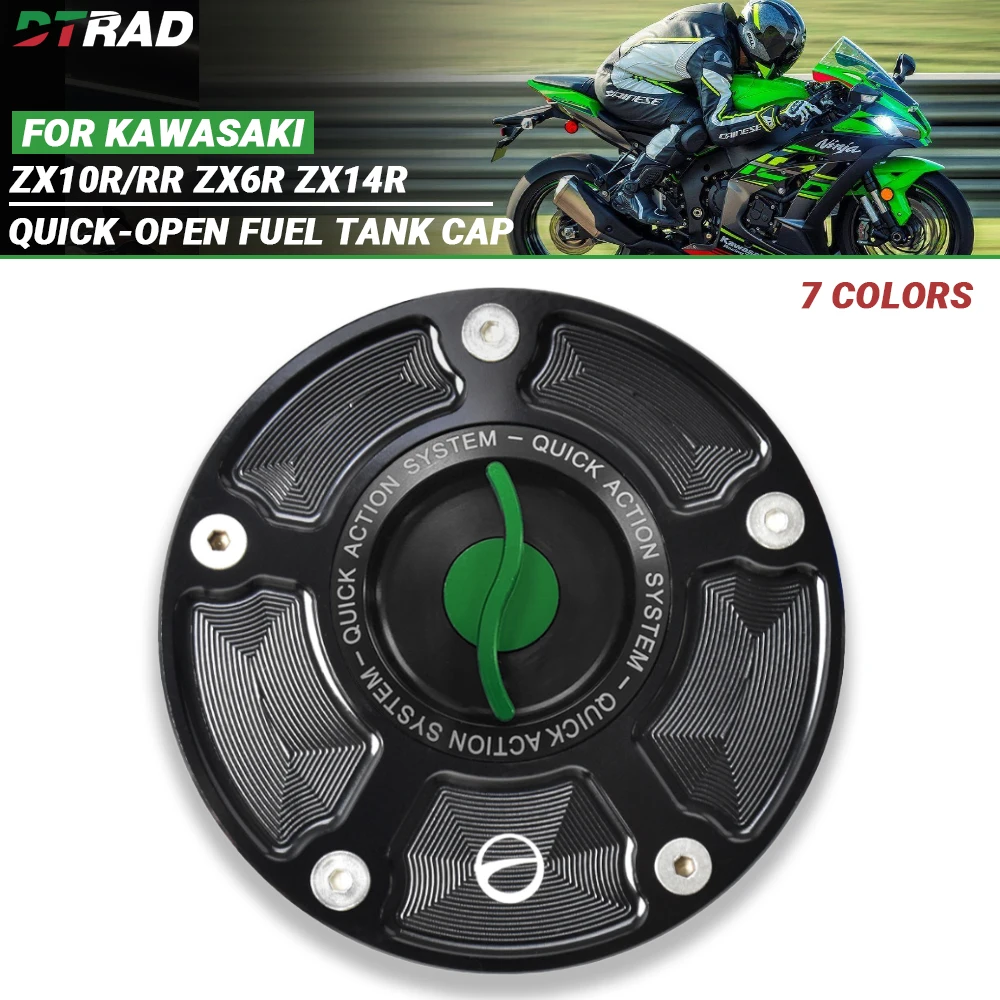 Keyless Quick Action Racing Fuel Tank Cap For KAWASAKI ZX10R/RR ZX-6R/14R CNC Motorcycle Modification Release Oil Gas Tank Cover