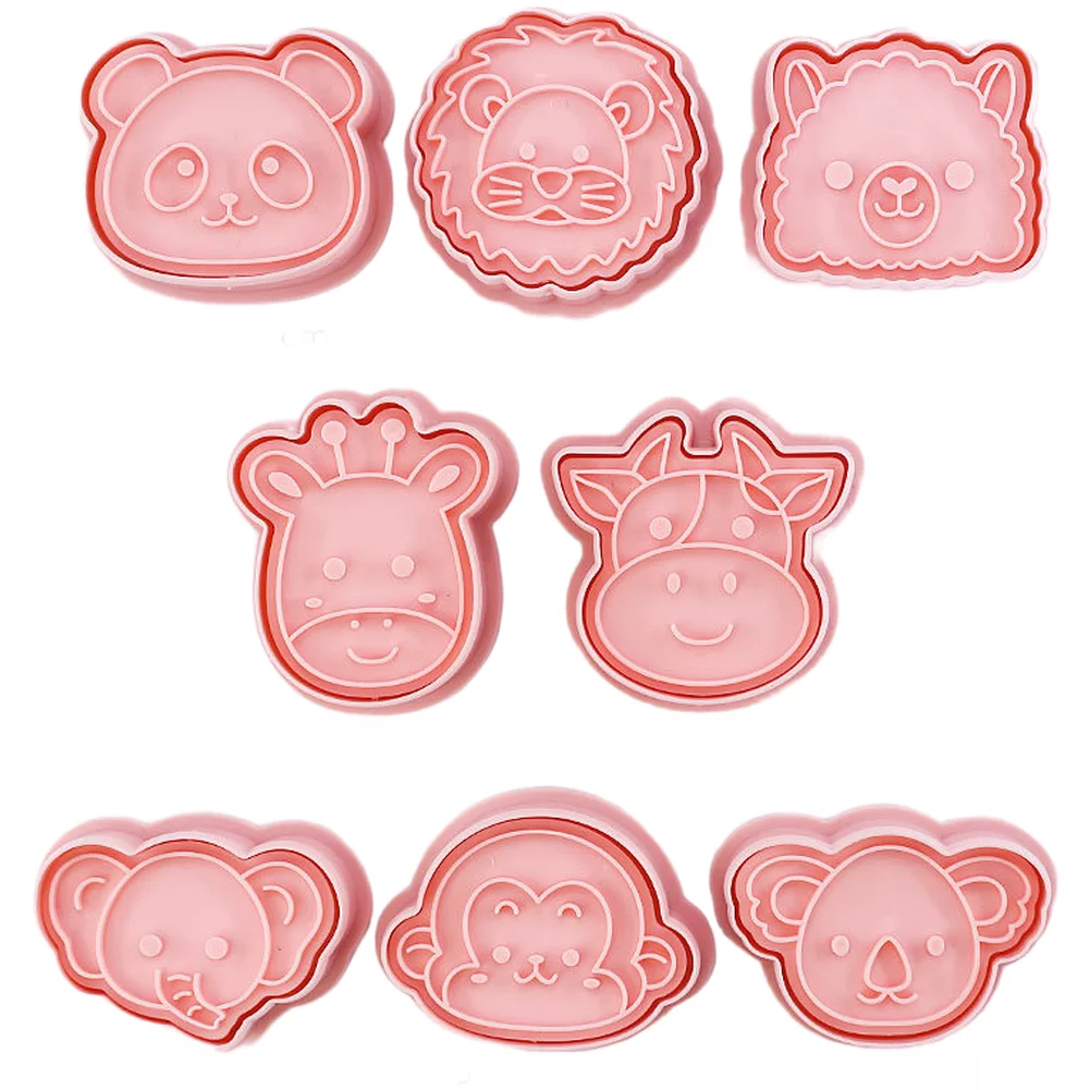 8pcs Animal Cookie Cutters - Cartoon Giraffe Lion Panda Elephant Baking Molds for Biscuits Cakes and Pastry Art