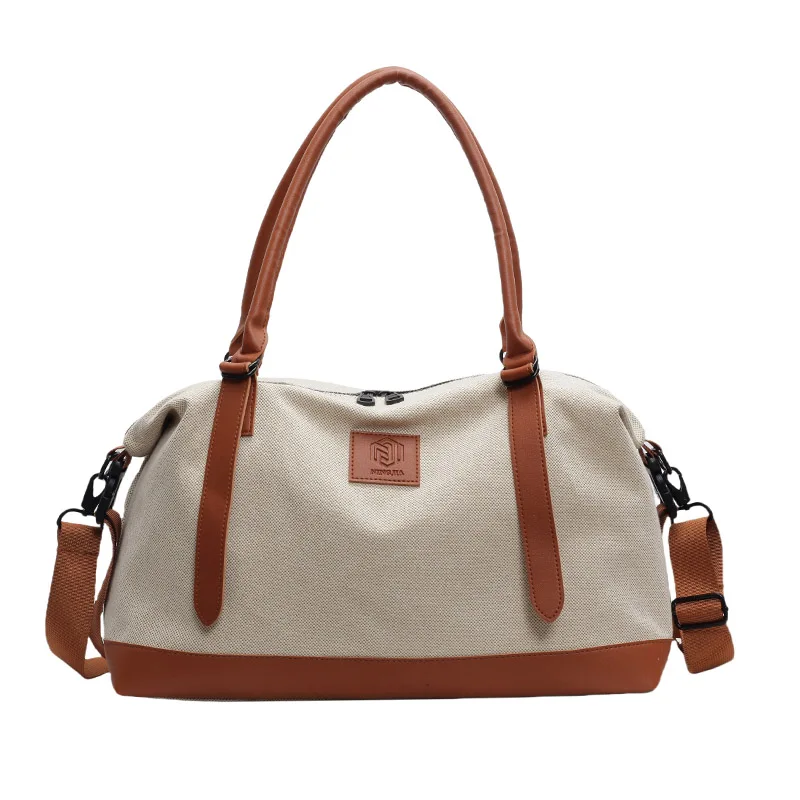 Sac à bandoulière décontracté polyvalent en toile pour femme, sac de voyage de grande capacité, sac à avantages tout match, luxe initié