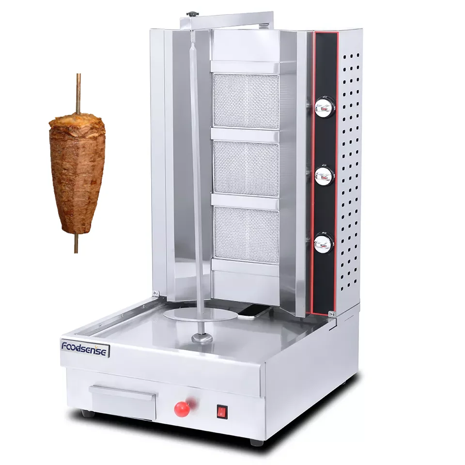 Commercial Gas Meatball Sausage Tying Making Machine Shawarma Kebab Burger Clipper Doner Grill Shawarma Machine