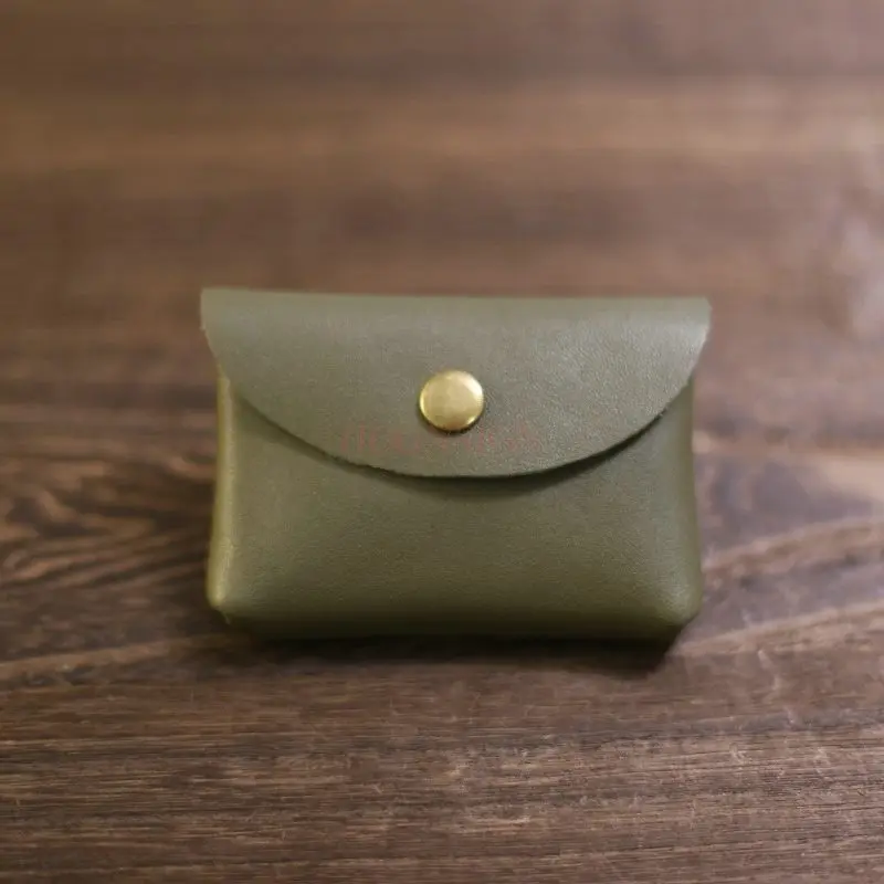 1pcs Handmade Mini Retro Genuine Leather Card Holder Top Grain Cowhide Compact Coin Purse Simple Portable Wallet