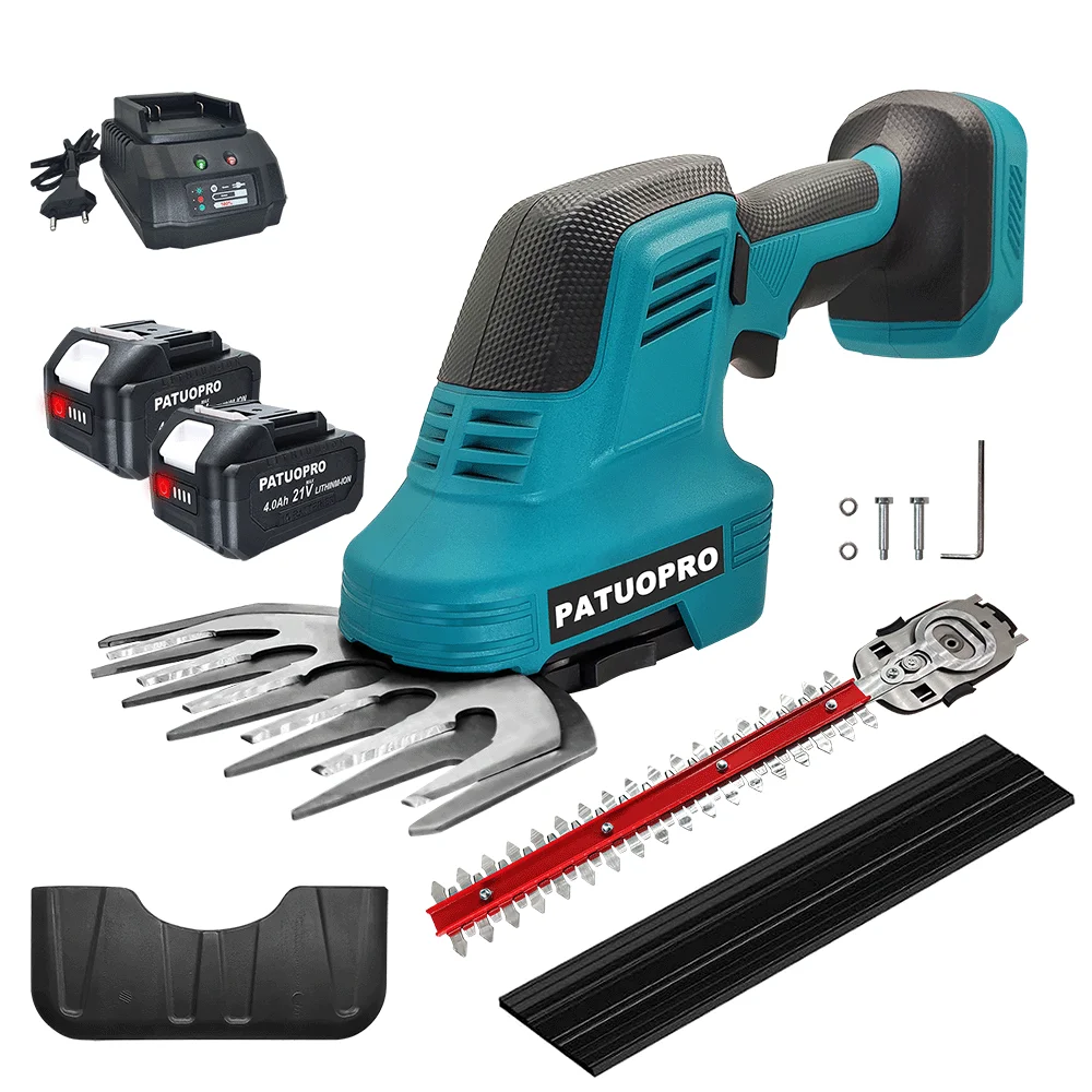 2 IN 1 Cordless Electric Hedge Trimmer Shears 21v Rechargeable Handheld Grass Cutter Garden Hedge Trimmer Fit Makita 18V Battery