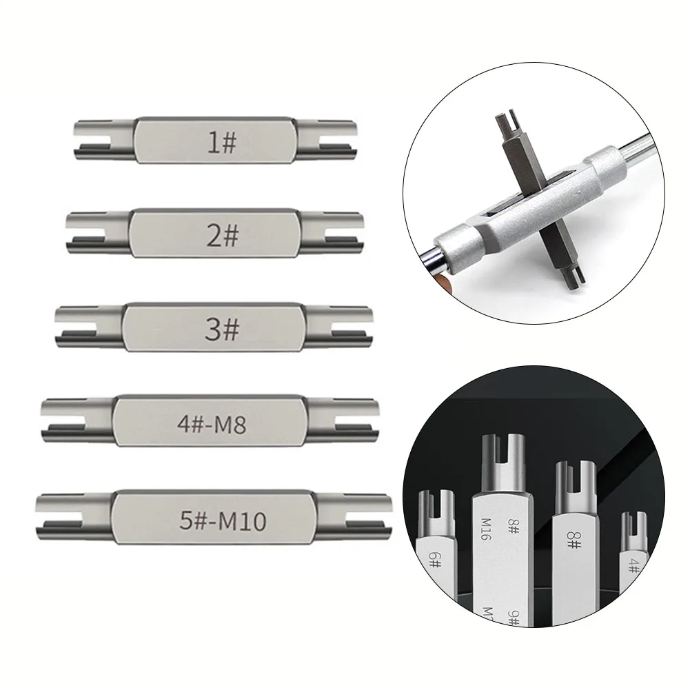 5PCS Broken Tap Extractor Hex Double Head Screw Tap Extractor -M10 Taps Wrench Damaged Screw Tap Remover Drill Bit