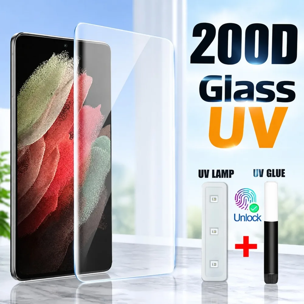 3PCS Anti-Scratch Tempered Glass For Samsung Galaxy S25 S24 S23 UV Curing Film For Samsung Galaxy S25 Ultra S24 Ultra S23 Ultra