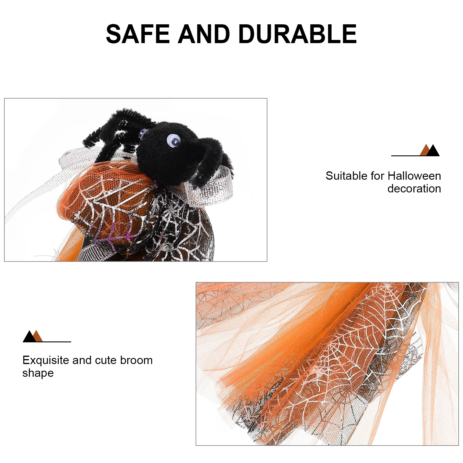 

Halloween Broomstick ange Plastic Witch Broom Decoration Prop for Party Haunted House Stage Kids Gift Safe Quality