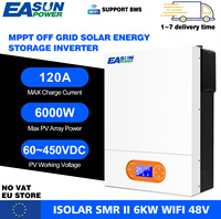 EASUN 6KW Hybrid Solar Inverter 48V 220V Pure Sine Wave Inverter 120A Mppt Charge Controller PV Input 500V With WIFI BMS
