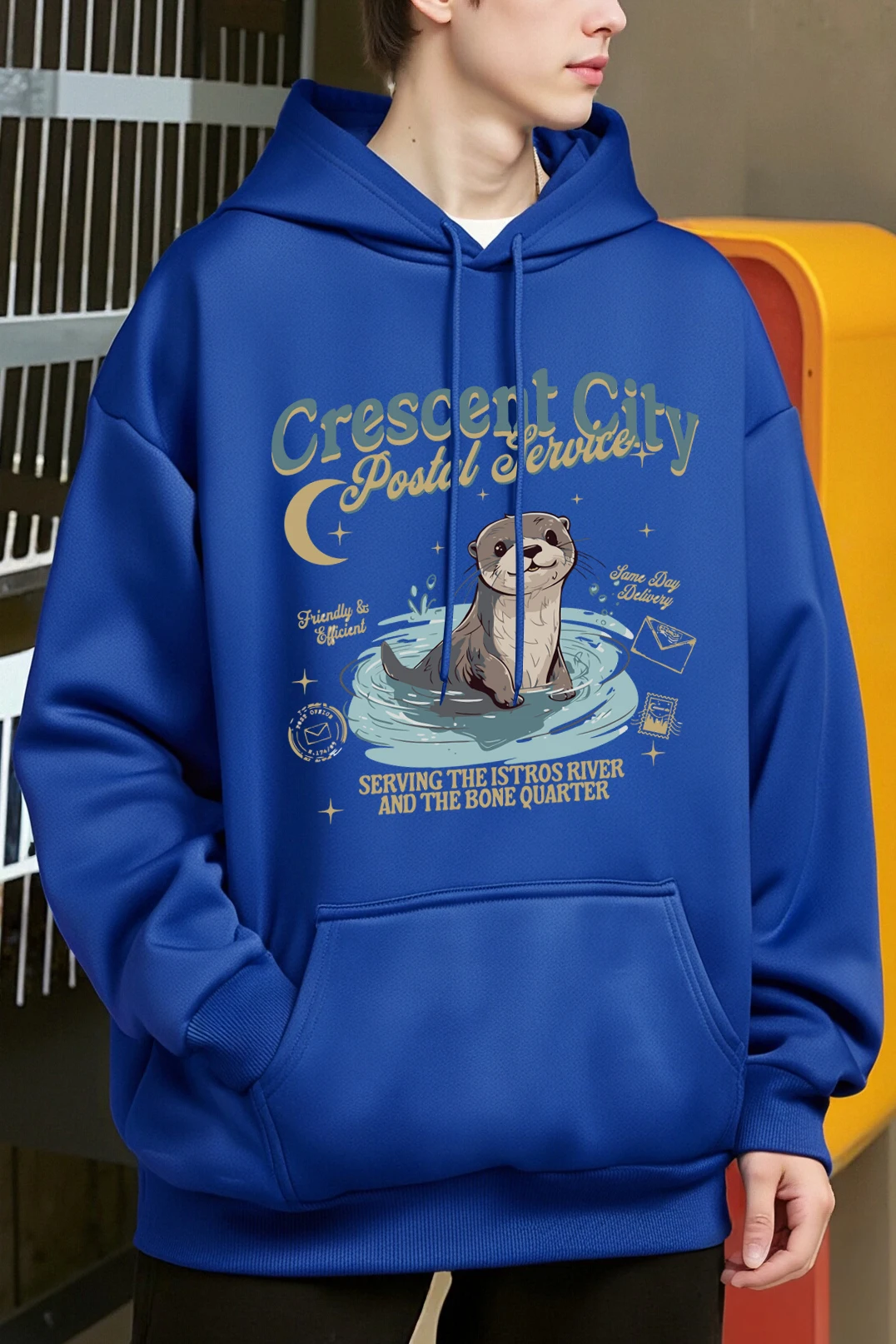 Otter Briefträger Spaß Drucke Hoodies Männlich Hip Hop Übergroßen Hoody Mode Fleece Kleidung Y2K Tasche Mehrfarbige Pullover All-Match