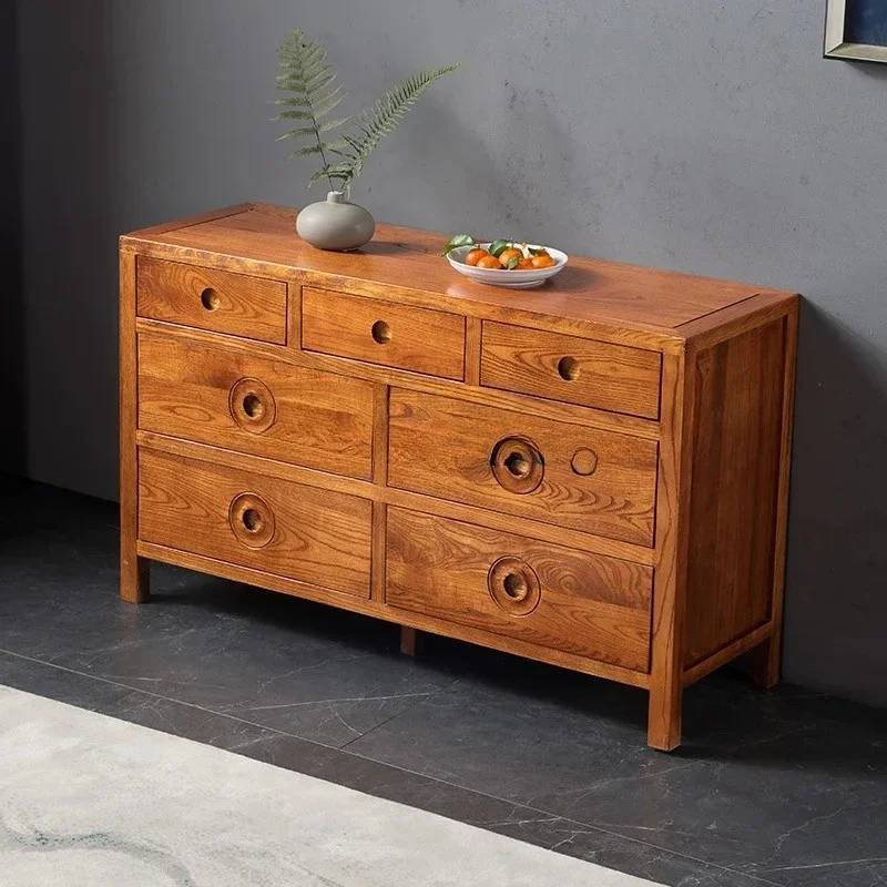LXY solid wood Chinese porch multi-pump cabinet light luxury side cabinet modern simple bedroom storage locker