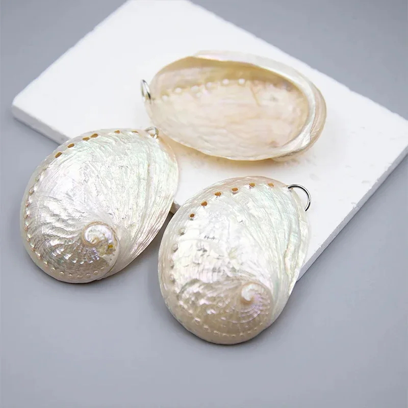 1 Piece DIY Women's Necklace Gift Accessories White Natural Abalone Shell Pendant Water-drop Shape For Jewelry Making
