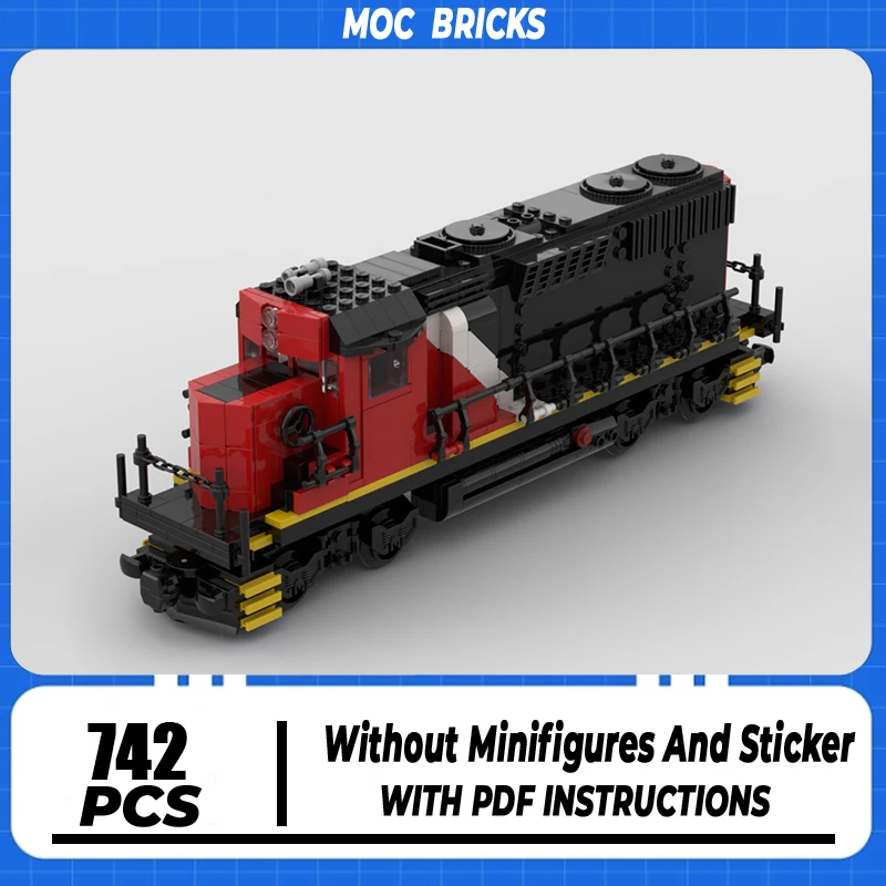 

Moc Building Blocks Canadian National GP38-2 locomotive Model Technology Brick DIY Assembly Construction Train Toy Holiday Gifts
