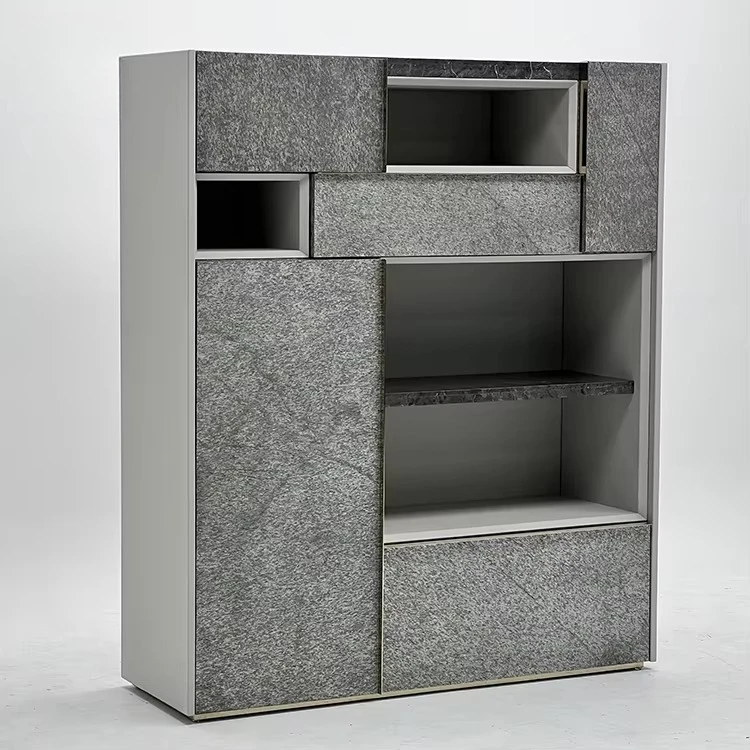 yf-Italian Post Modern Light Luxury Bookcase Villa Secretary Storage Cabinet Luxury Home Italian Style-