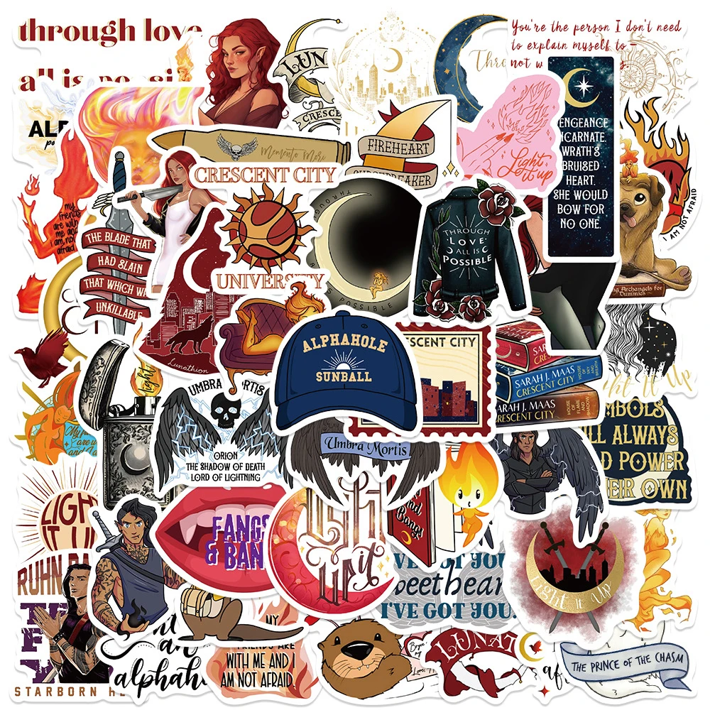 10/30/50 قطعة كول الهلال مدينة الكرتون ملصقات رواية الشارات مقاوم للماء الكتابة على الجدران Skateboard بها بنفسك لوح التزلج المحمول الهاتف ملصق بالجملة