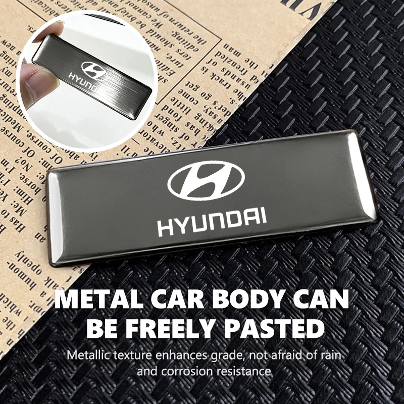 Emblema Adhesivo para Maletero de Coche, Adhesivo Decorativo Exterior de Aleación de Aluminio, Accesorios para Hyundai i10 i20 i30 i40 ix20 ix35 ix55 Nexo ‌