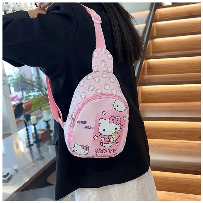 

Hello Kitty Kuromi My Melody, милая детская сумка на плечо с героями мультфильмов, кавайная легкая нагрудная сумка большой вместимости