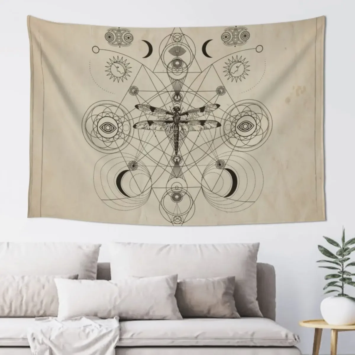 Dragonfly Sacred Geometry Composition Tapestry Things To The Room Decoration Home Tapestry