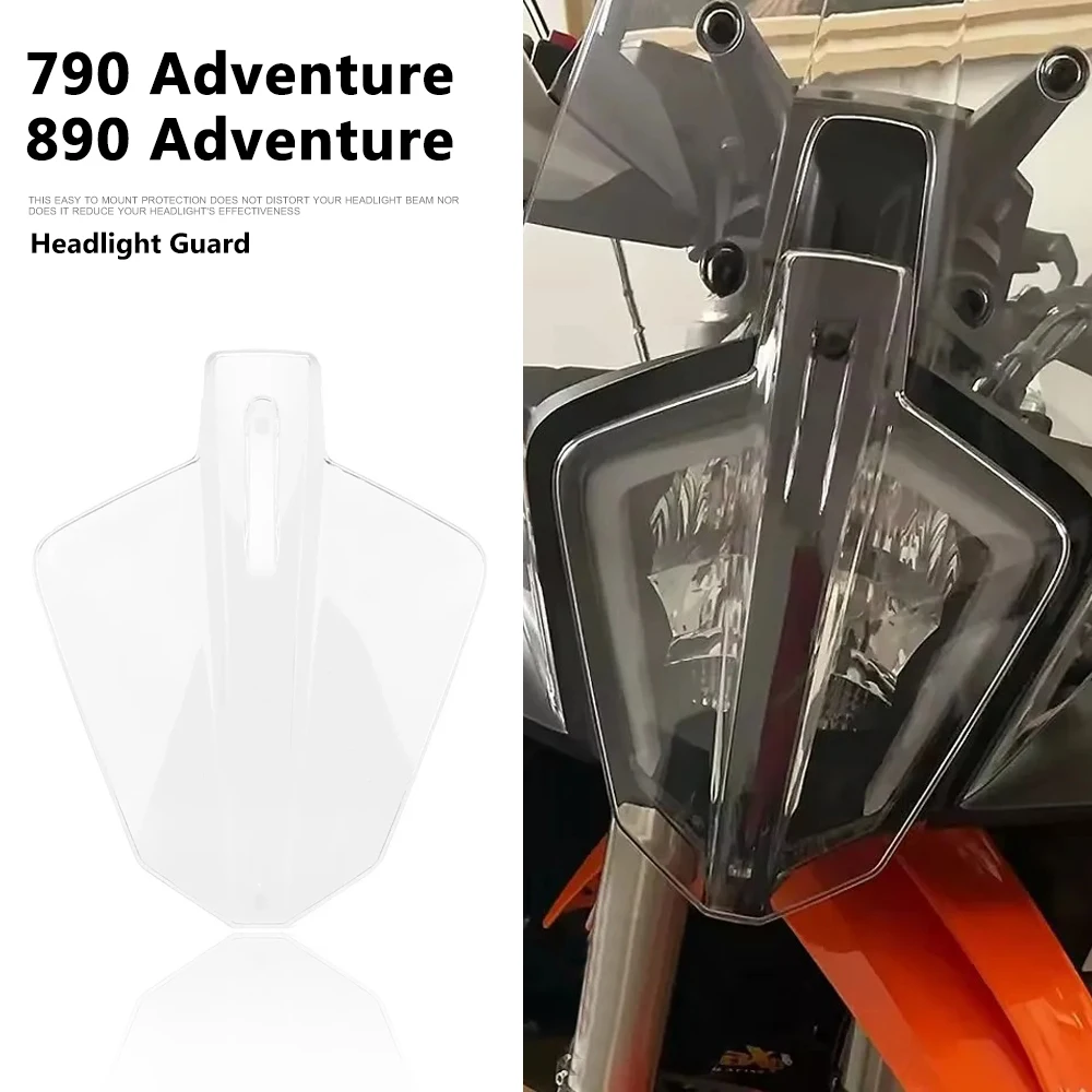 

New Motorcycle Headlight Guard Cover Front Light Transparent Protective Cover For 790 Adventure ADV 890 ADVENTURE 790Adventure