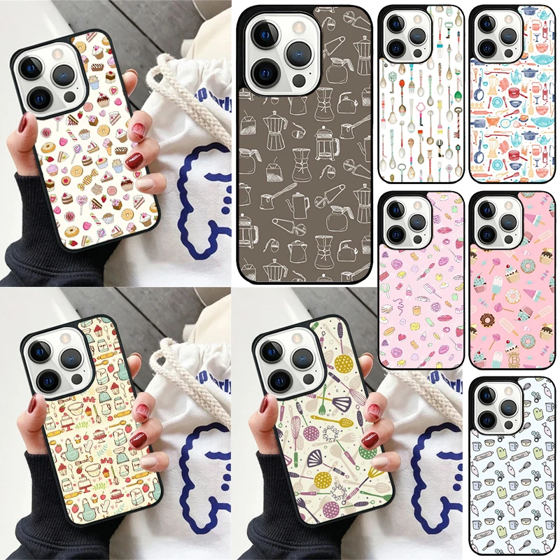 Baker Love Baking Chef Cover For iPhone 16 13 14 15 Pro Max 12 Mini 11 15 Pro Max 6 7 8 Plus Max SE 2020 Phone Case