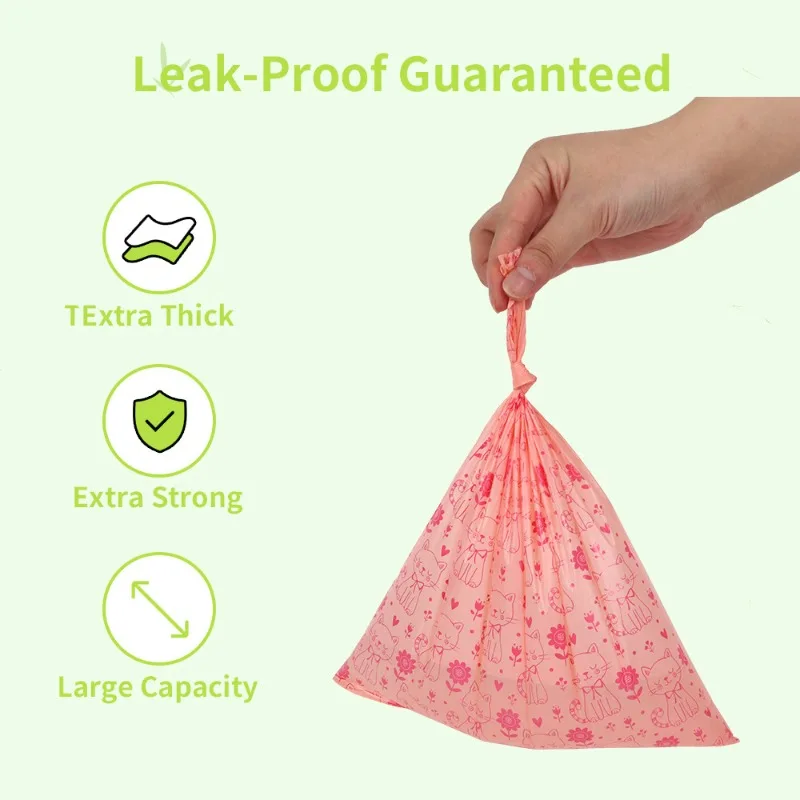 Biodegradable Pet Garbage Bags, Dog Litter Bags, Lemon-scented Cat Litter Bags, Cute and Environmentally Friendly Poop Bags