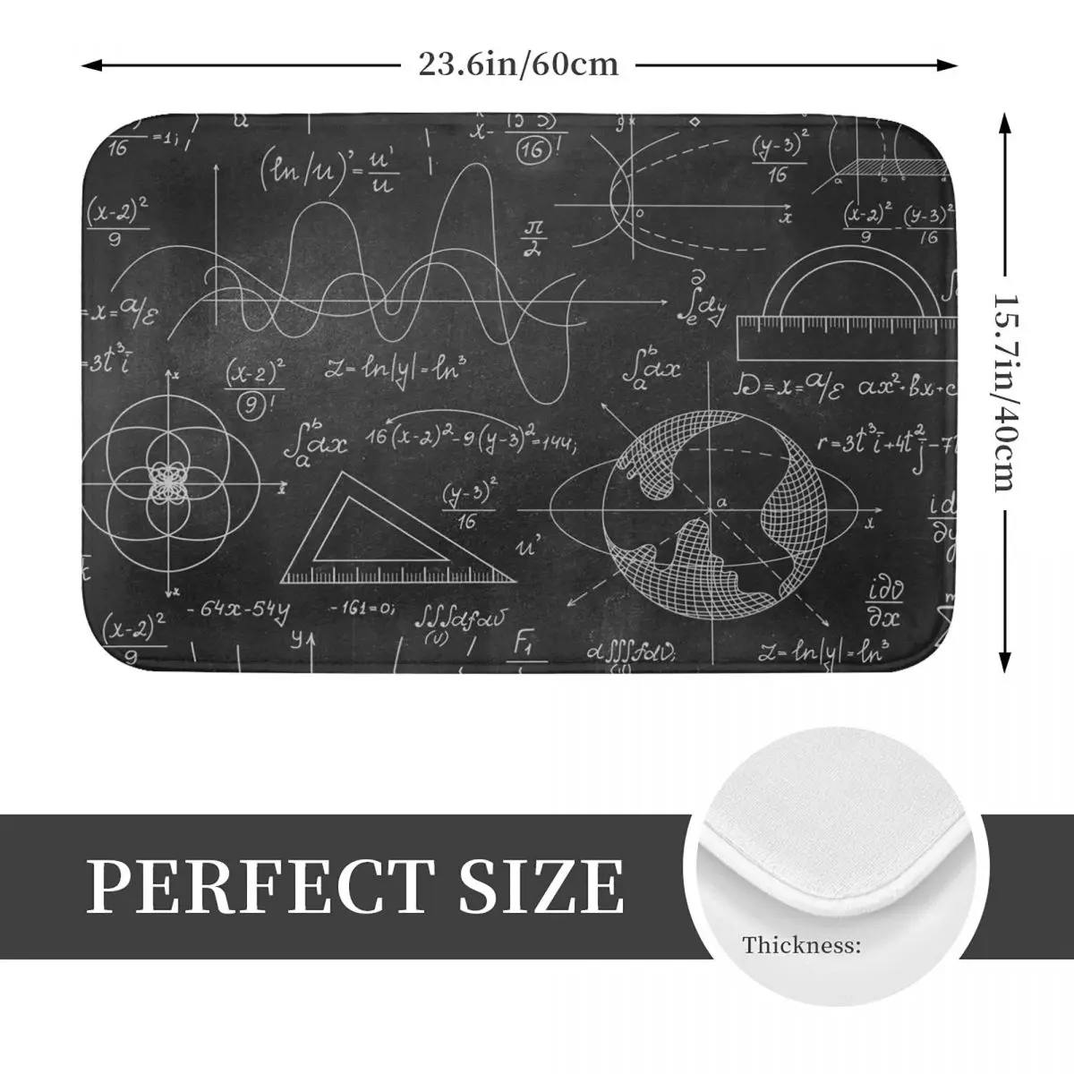 Mathematical Formula Creative Design Math Formula Doormat Carpet Rug Kitchen Entrance Home Floor Mat for Balcony Footpad Mats