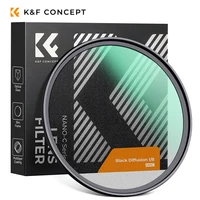 K & F Concept 1/1 1/2 1/4 1/8 filtro de lente de cámara de difusión de niebla negra 49mm 52mm 58mm 62mm 67mm 72mm 77mm 82mm con paño de limpieza