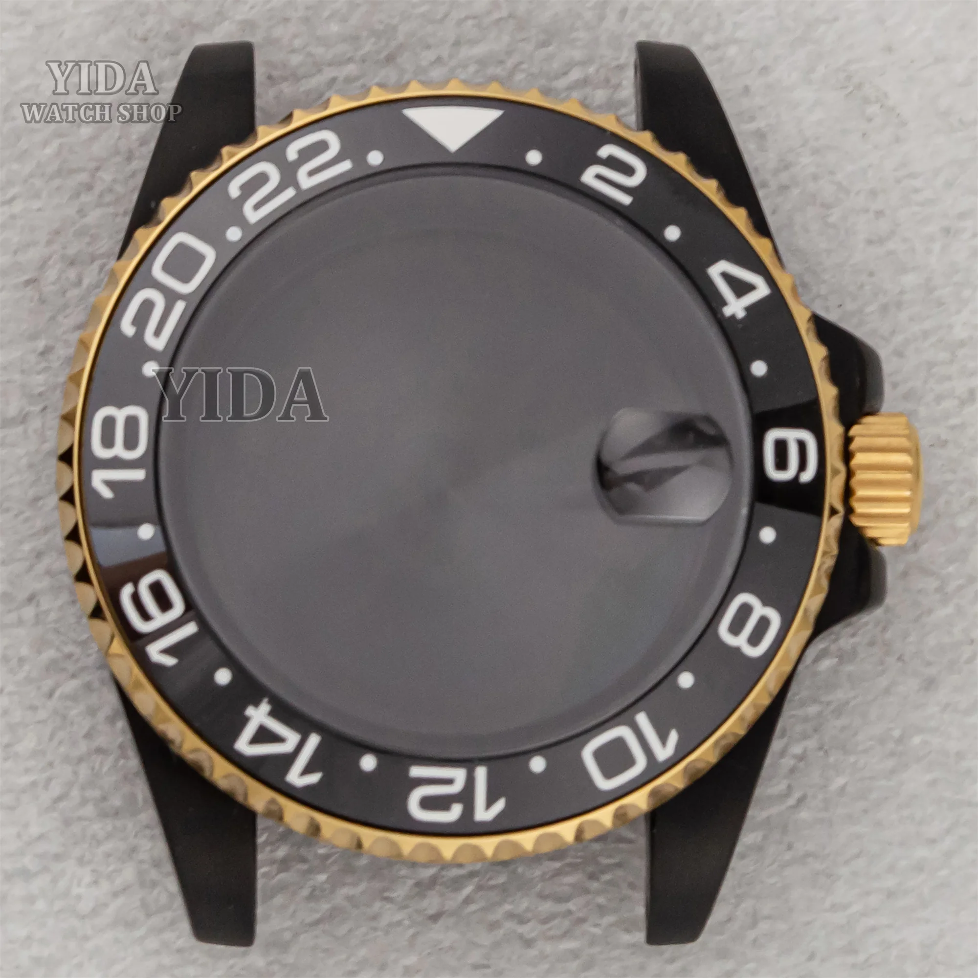 

40mm NH35 Case Black Stainless Steel MOD Watch Case 10ATM Waterproof Ceramic Bezel Sapphire Glass For SUB GMT NH35 NH36 Movement
