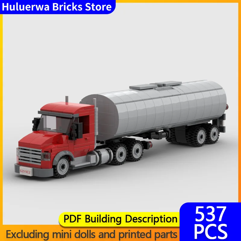 

City Car Model MOC Building Bricks T880 Oil Tank Tractor Semi-Trailer Modular Technology Children Holiday Gifts Assemble Toys