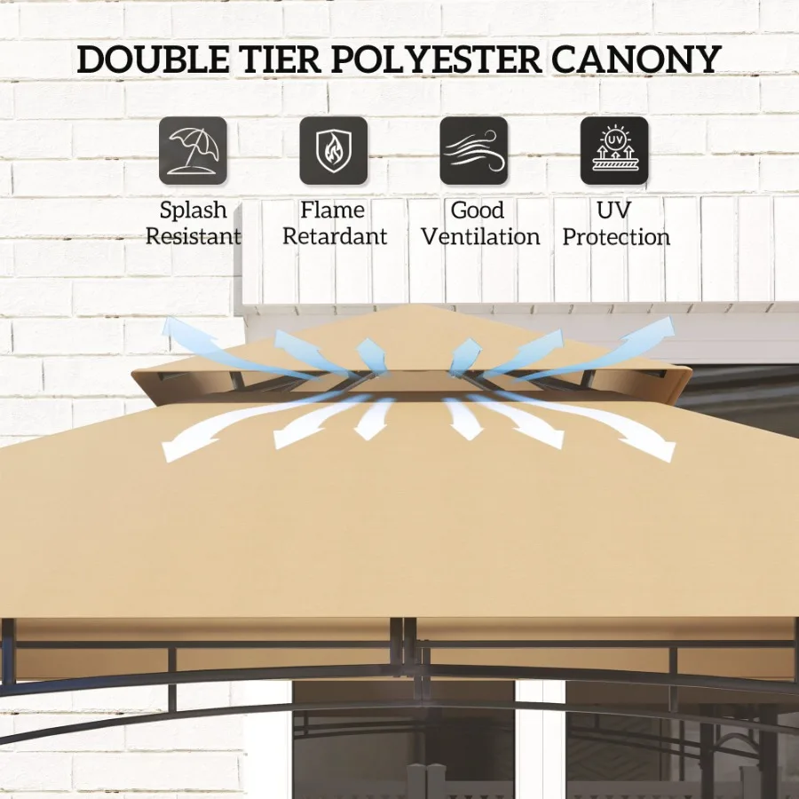 8 × 5 بوصة شواية خارجية أكشاك شواء شرفة مع ضوء LED 2 أرفف جانبية خطاف فتاحة زجاجات بني داكن