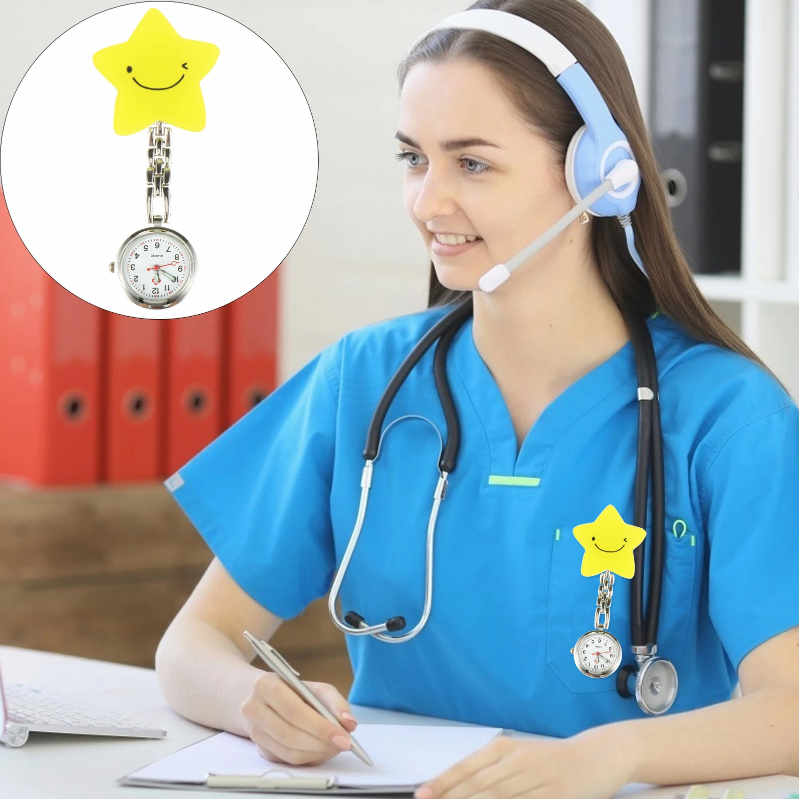 Orologio da infermiera Orologi da tasca Orologi al quarzo con clip luminosi per infermieri, lavoratori, studenti, cassa in lega portatile