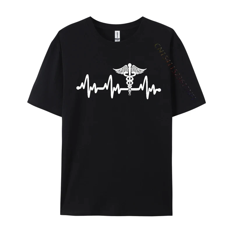 Ekg Signal Ecg Pulse Medical Sign Caduceus Symbol Heartbeat High Quality Men's Top T-Shirts Birthday Design Tops & Tees