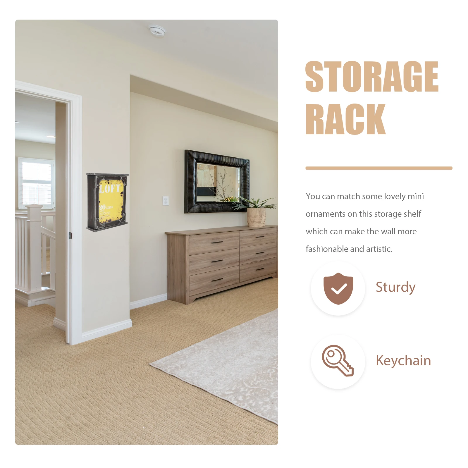 Retro Wooden Box Vintage Key Storage Holder Wall Mount Key Rack Yellow Entry Trinket Boxes Keys Hanging Organizers