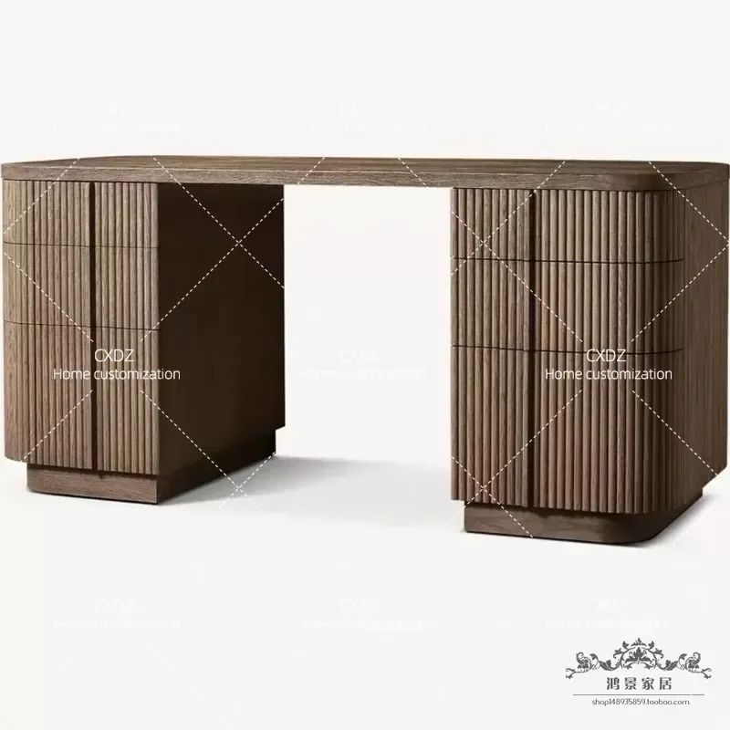American solid wood desk study writing office computer desk villa bedroom storage makeup table
