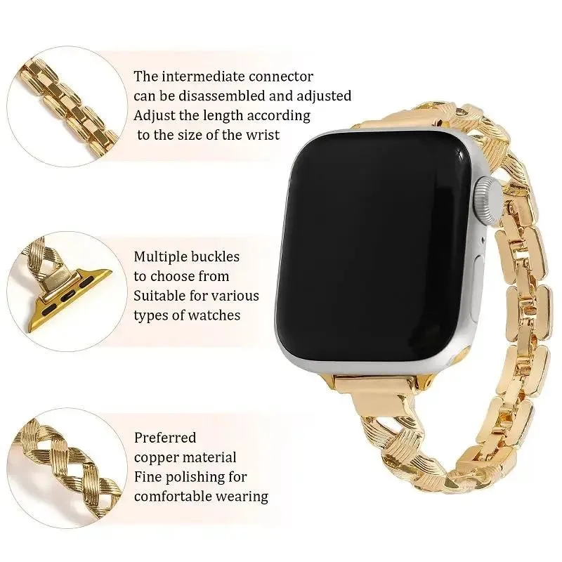 Correa de pulsera de Metal de acero inoxidable para Apple Watch 41mm 42mm 44mm 45mm 46mm 49mm iWatch Series 11 10 9 8 7 6 5 SE Ultra