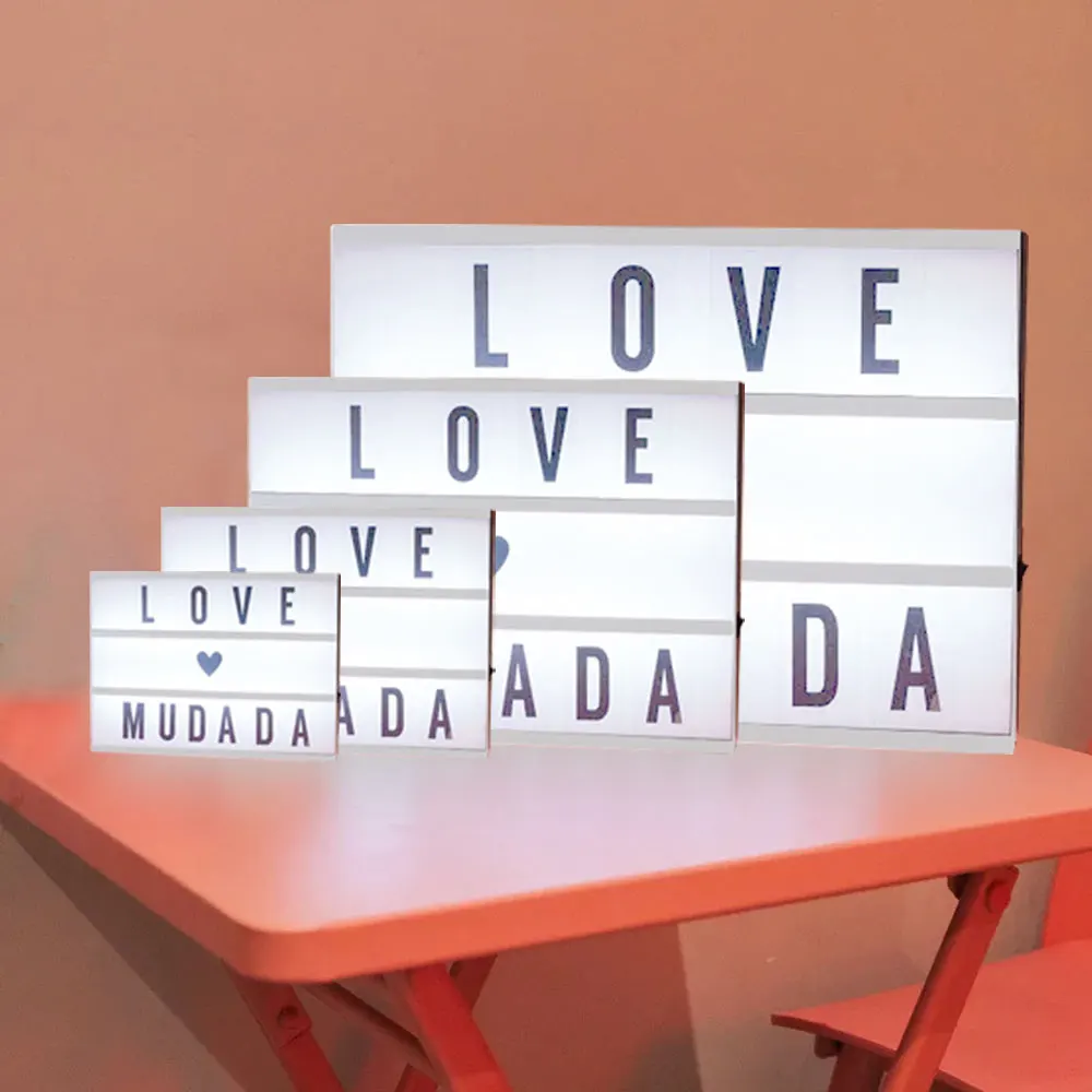 A3 A4 A5 A6 Size LED Combination Night Light Box Lamp DIY Black/Colorful Letters Cards USB AA Battery Cinema Lightbox Dropshippi