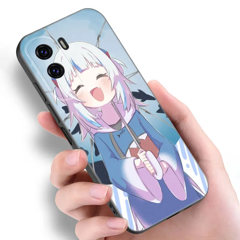 Gawr Gura Anime Black Phone Case For Huawei Honor 70 90 Lite X40 GT X50 i X5 Plus X6A X6S X7A X8A X8B X6 X7 X8 X9 4G X9A X9B 5G