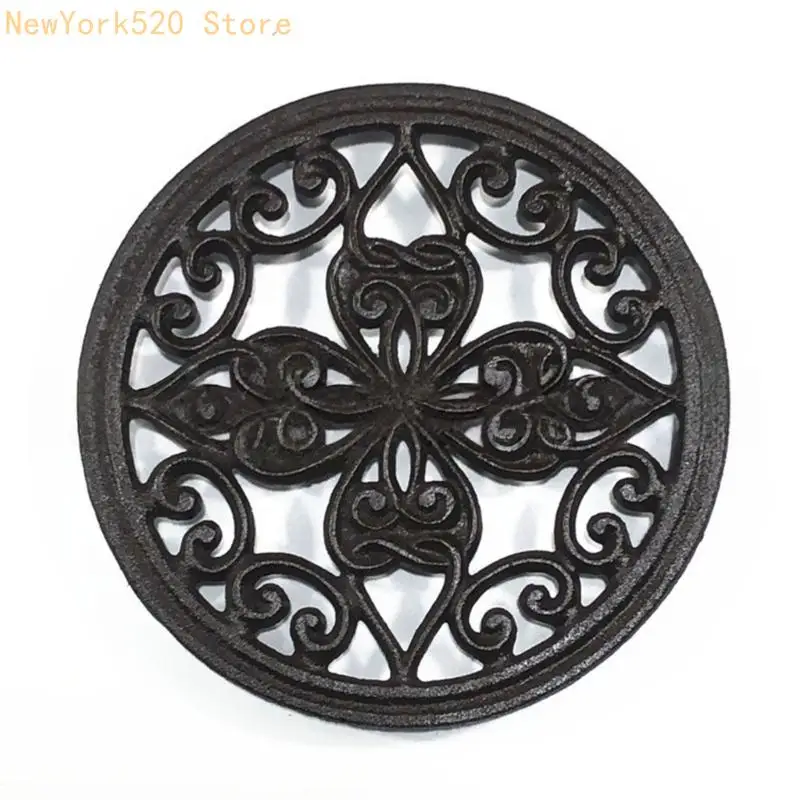 

N84C Cast Iron Trivet for Hot Dishes and Pots Use Flower Design Kitchen Decoration