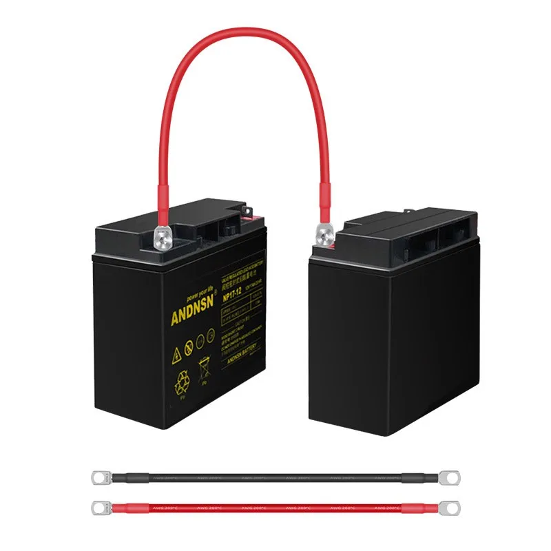 Battery Inverter Connection Cable Kit AWG0 2 4 6 7 8 10 Red Black With Tinned Copper Terminals M6 M8 M10