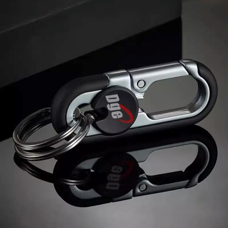  Solid Color Zinc Alloy Waist Hanging Lock Keychain Men's Business Car Keychain Double Ring Motorcycle Electric Car Key Chain 