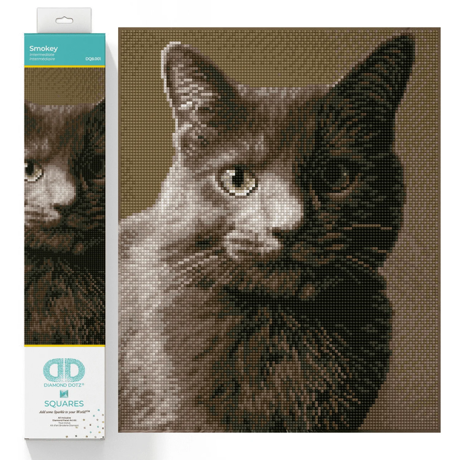 Наборы для алмазной живописи Smokey Cat для взрослых-наборы для алмазной живописи расслабляющий креативный Набор для творчества с драгоценными камнями Dotz 14,8x11,8 дюйма