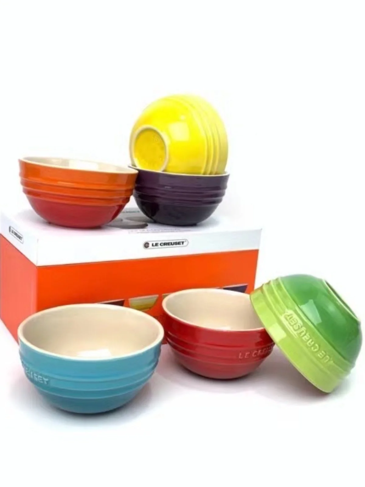 

Le Creuset Cool Color Cerc Soup Bowl Rice Bowl Dert Bowl Set of Six Vibrant Color European Sle Dining Utensils