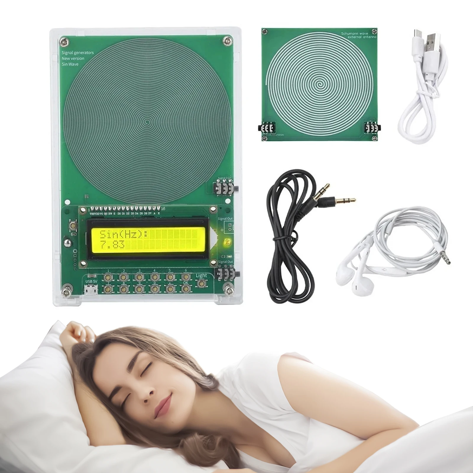 Adjustable Schumann Resonance Generator Pure Sine Emitter with High-Stability Digital Crystal Oscillator for