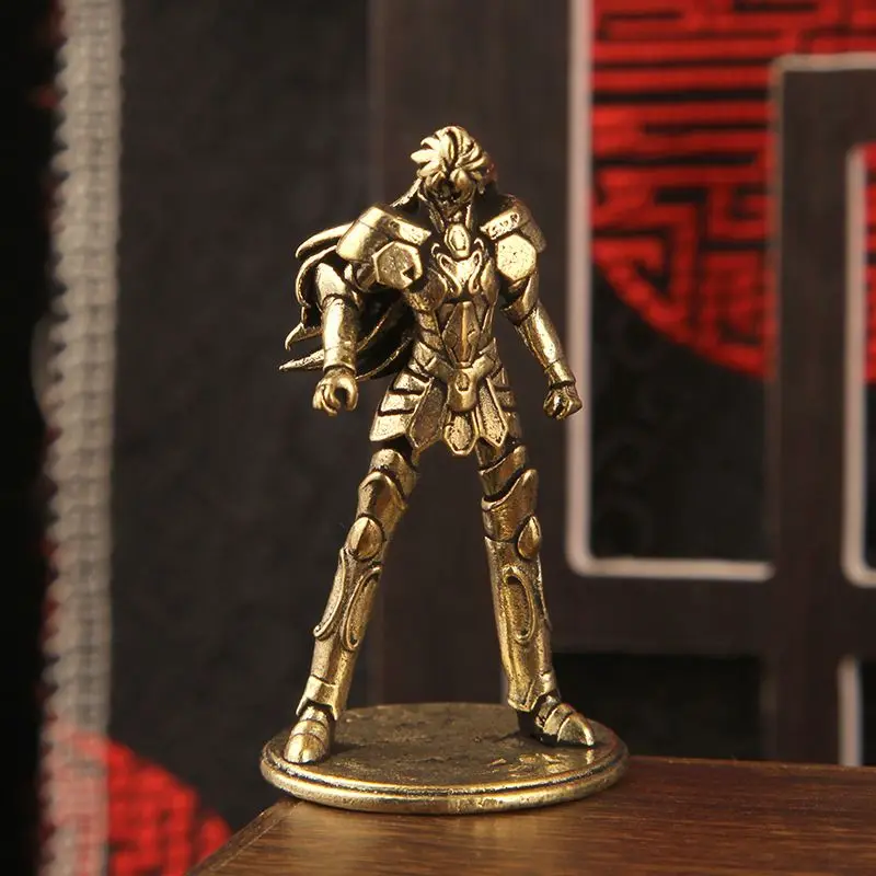 Figuras Miniatura de Latón de los Doce Caballeros del Zodíaco de Saint Seiya, Estatuas Metálicas de las Doce Constelaciones, Modelo Coleccionable para Decoración de Escritorio