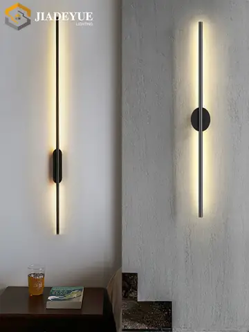Lámpara de pared larga led moderna, minimalista, nórdica, para sala de estar, sofá, TV, dormitorio, lámpara de noche, lámpara de pared interior