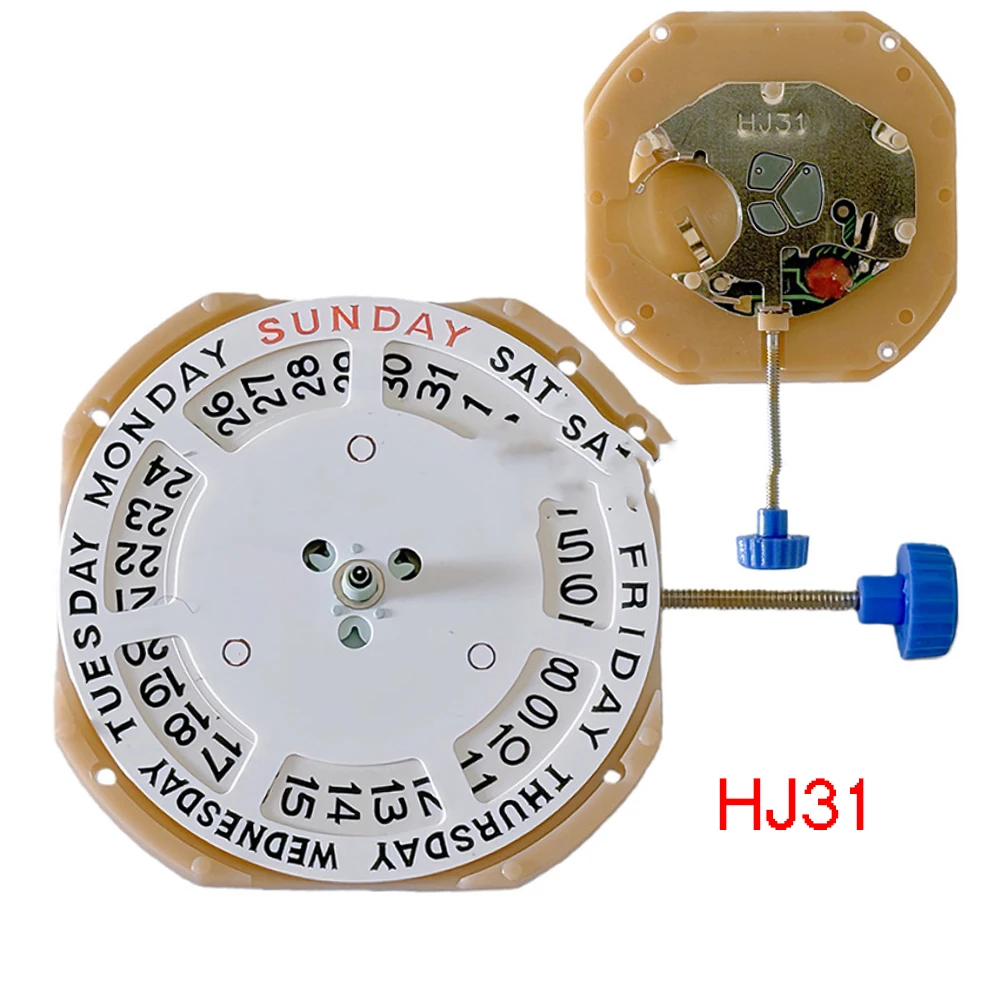 New Watch Movement for HJ30 Movement Weekly Day Wheel Dual Calendar Top Calendar 12 o'clock Position Day 3 o'clock Position Date