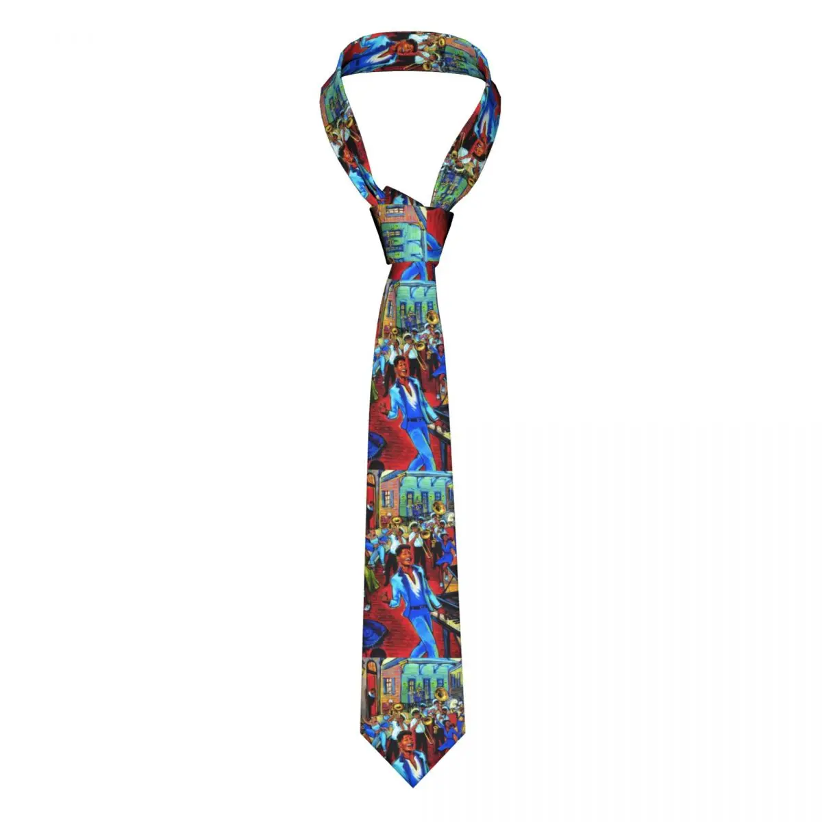 

Funny Jazz Festivals Tie New Jazz Concert Shirt Printed Neck Ties Office 8CM Gift Man Cravat