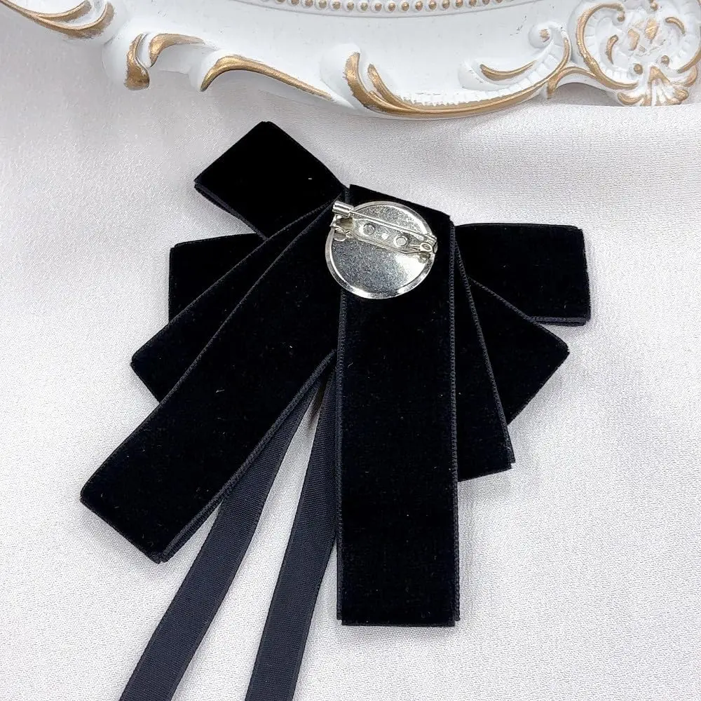 Ladies' Rhinestone Velvet Bows Retro Crystal Flower Wreath Ribbon Tie Brooch Holiday Wedding Graduation Party Dress Accessories
