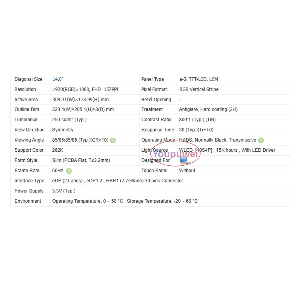 5490 노트북 LCD 스크린 디스플레이, 델 래티튜드 E7470 E5450 14-E7440 3450 3470 E5470 3460 3480 3490, 30 핀, 14 인치 슬림 매트릭스
